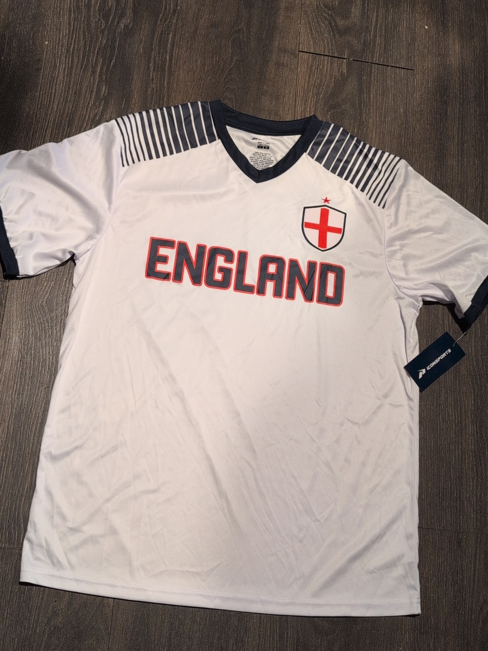 Official Icon Sports Men's White England National Team Soccer Jersey Size L NWT